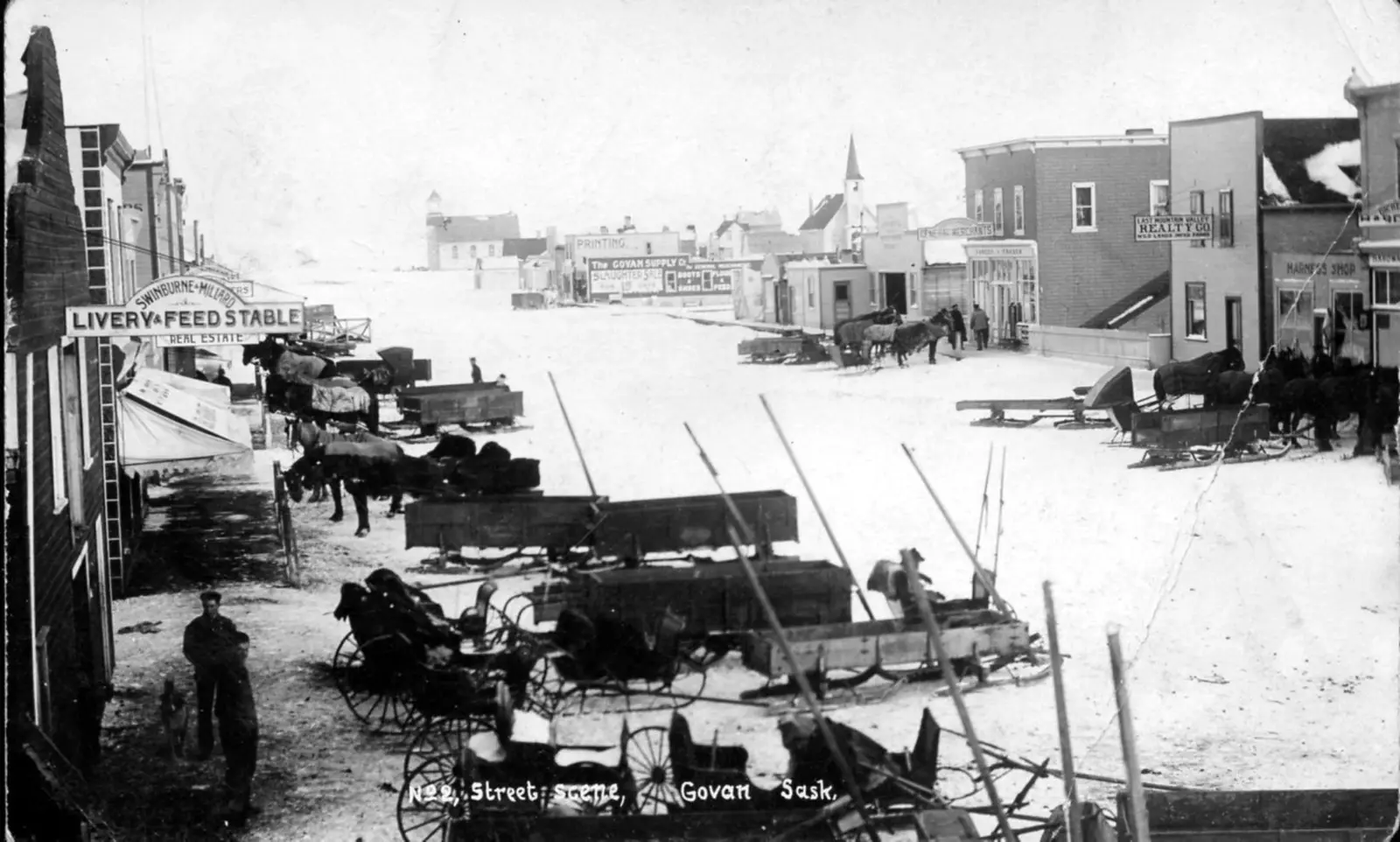 Street scene in Govan in winter