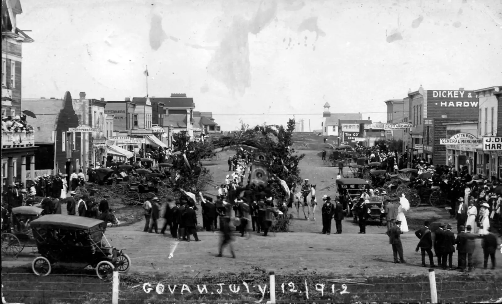 Parade on Govan's main street, July 12, 1912