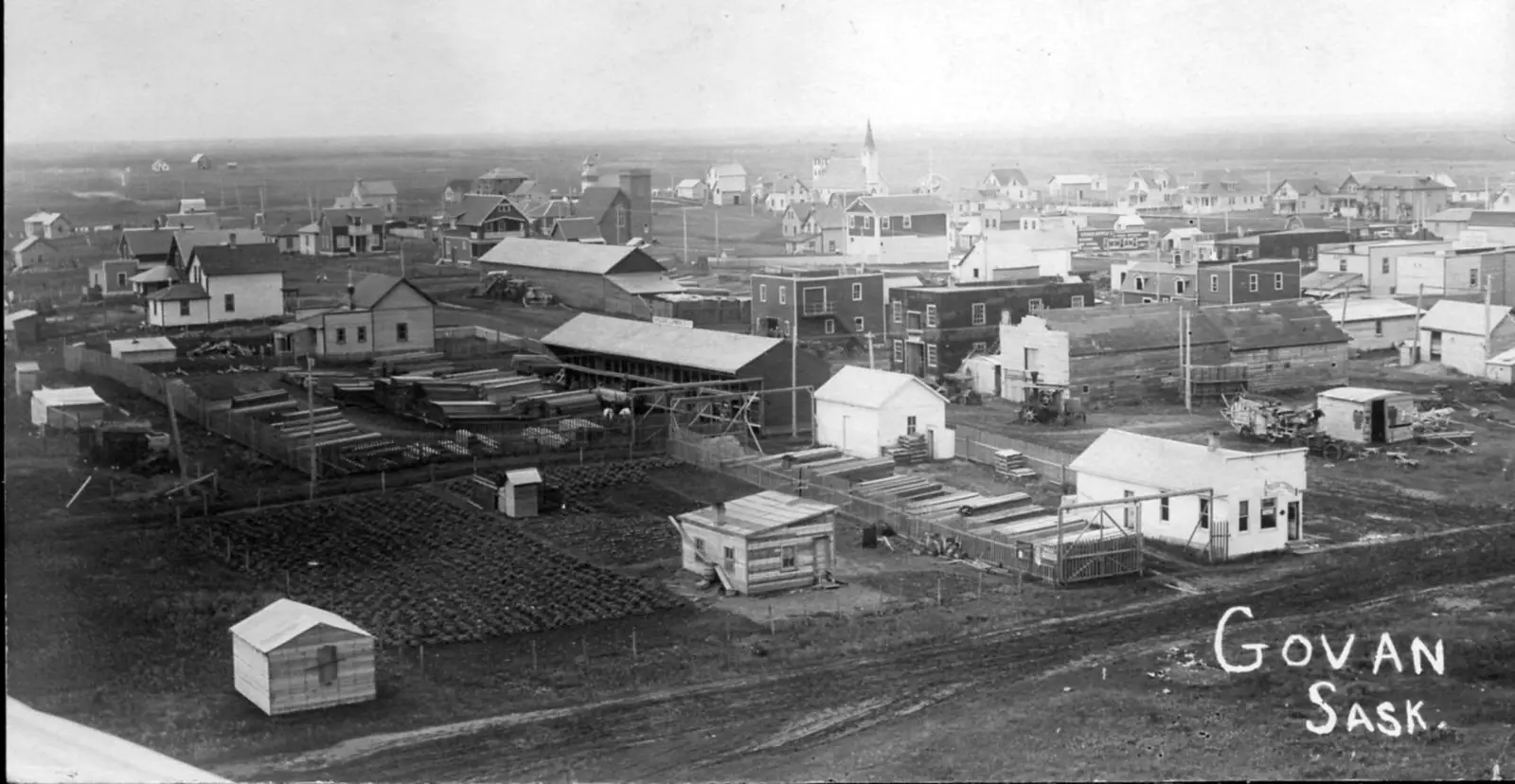 Elevated view of Govan, Sask.